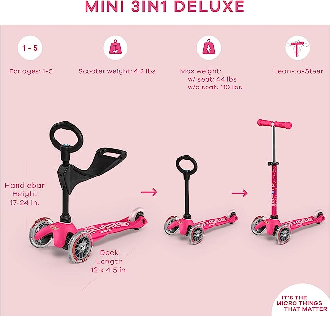 Mini micro 3 in 1 fashion deluxe scooter